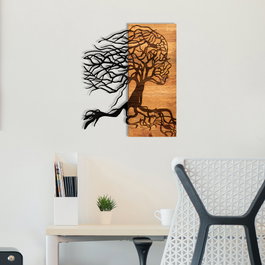 Wallity Nefes - Accesorio decorativo de pared en Negro y Nogal